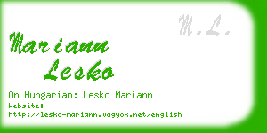 mariann lesko business card